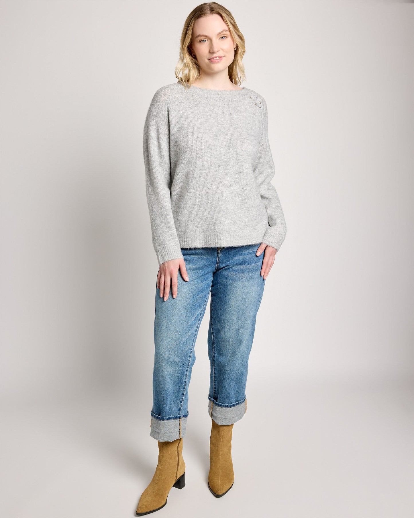 Plus Size Braided Pullover Sweater