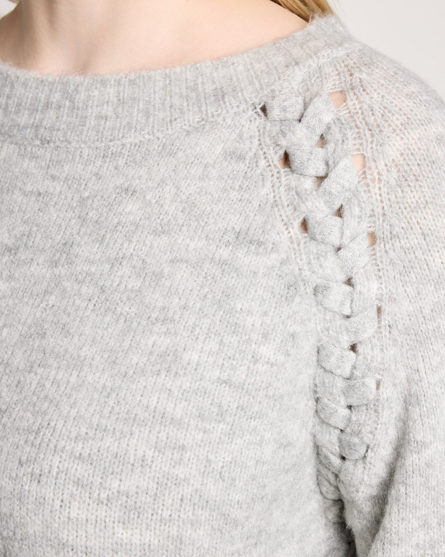 Plus Size Braided Pullover Sweater