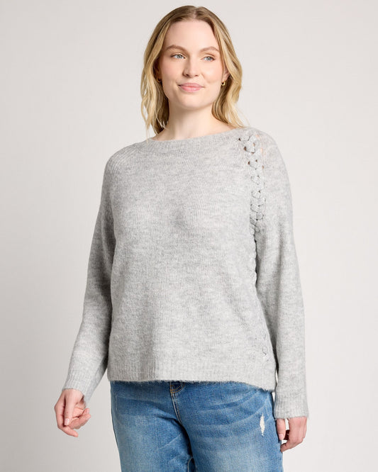 Plus Size Braided Pullover Sweater