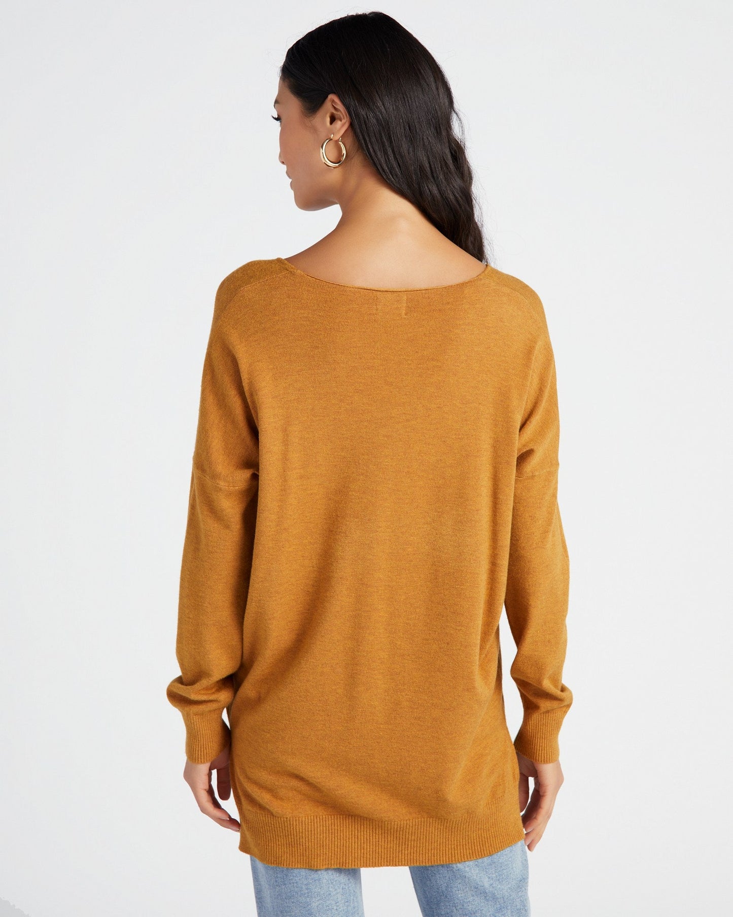Front Seam V-Neck Sweater