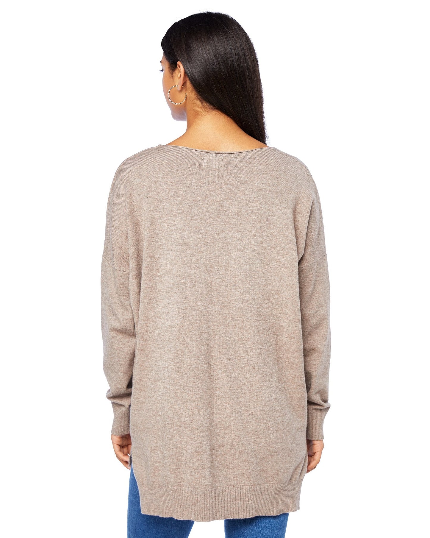 Front Seam V-Neck Sweater