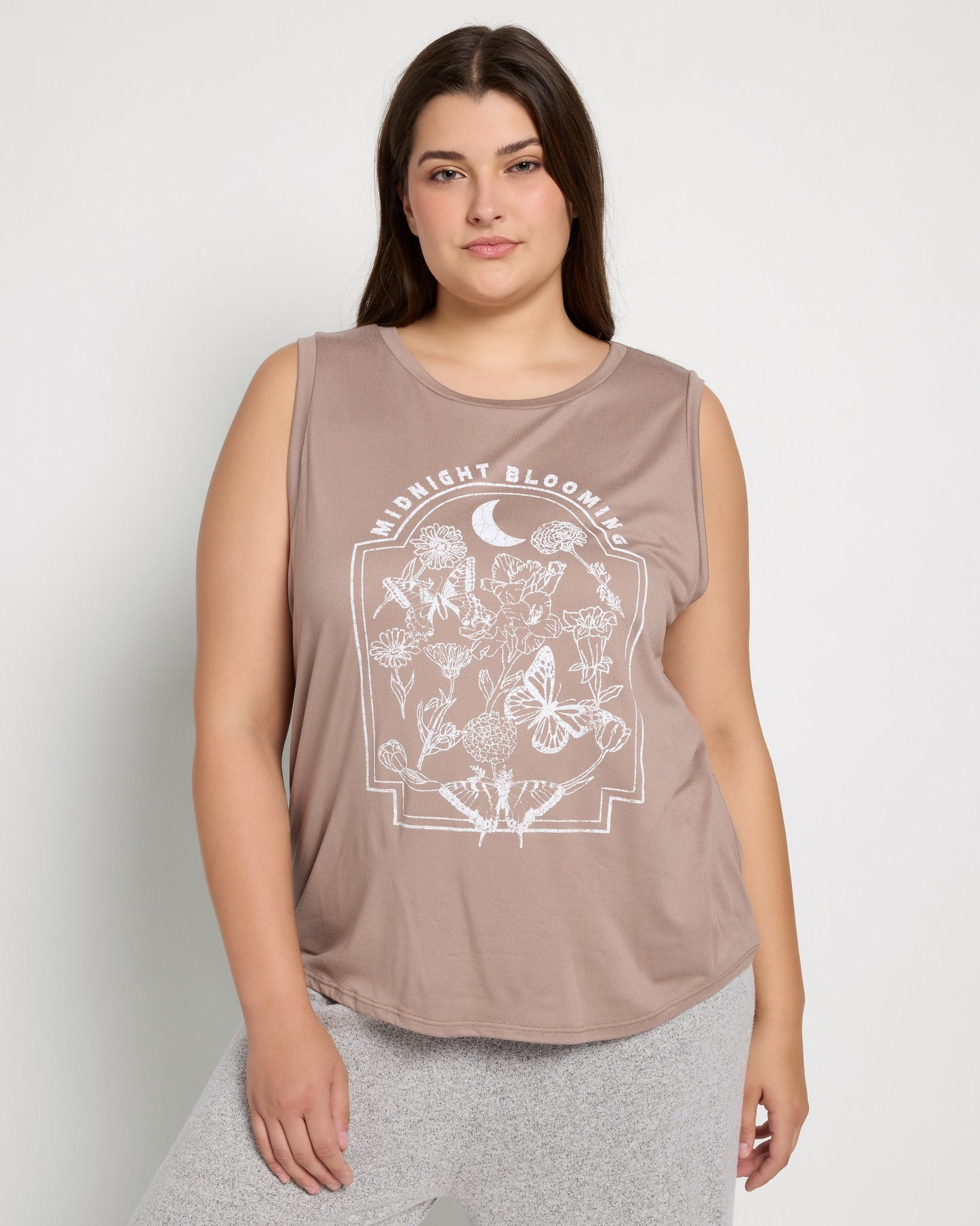 Plus Size Midnight Blooming Graphic Tank