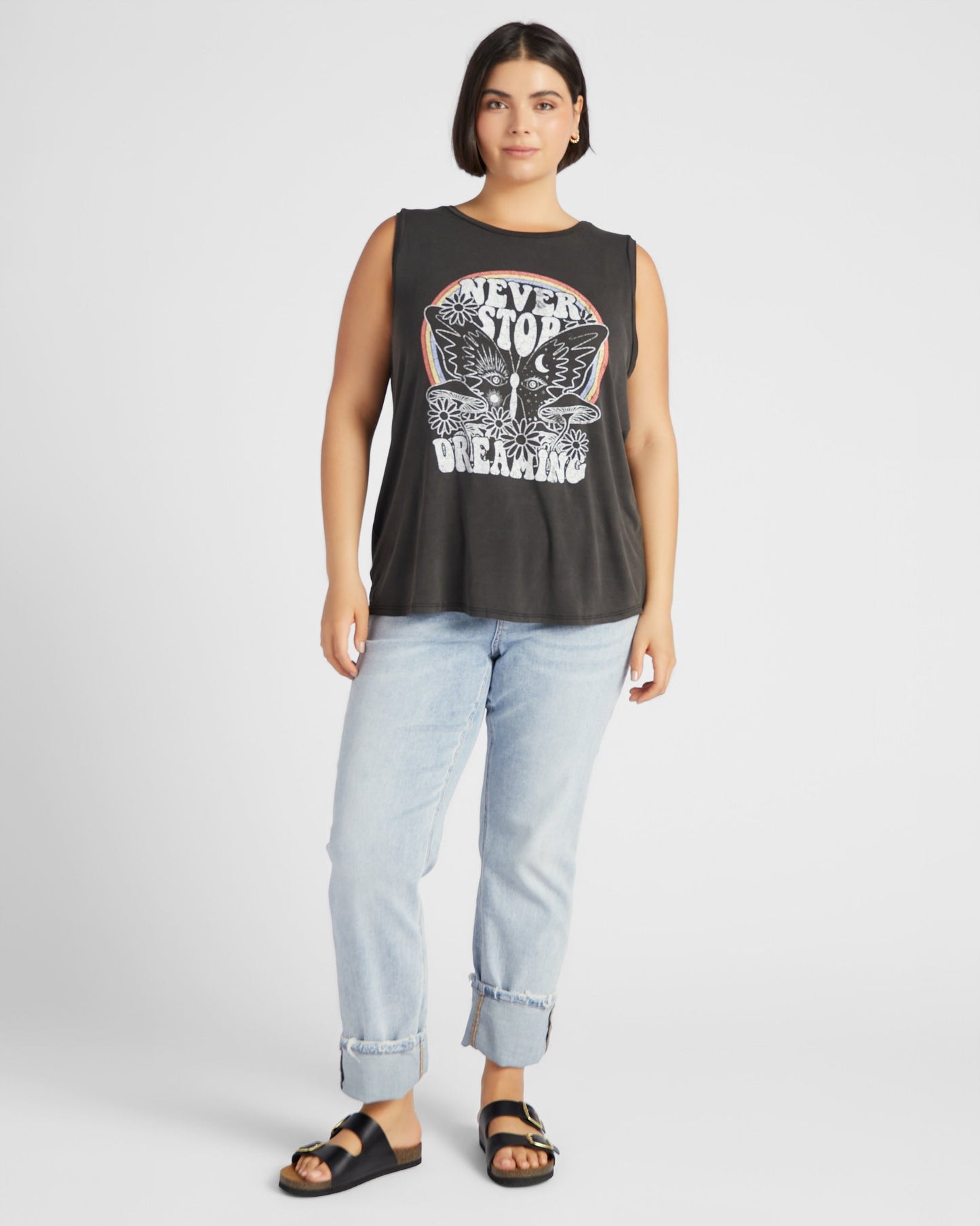 Plus Size Never Stop Dreaming Graphic Tank
