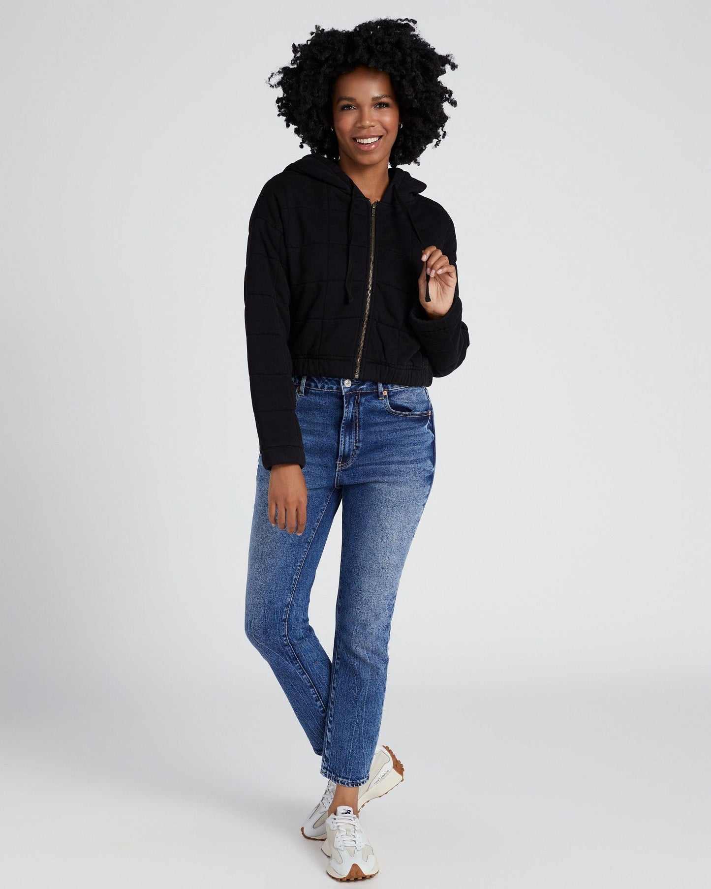 Zip Front Crop Hooded Jacket