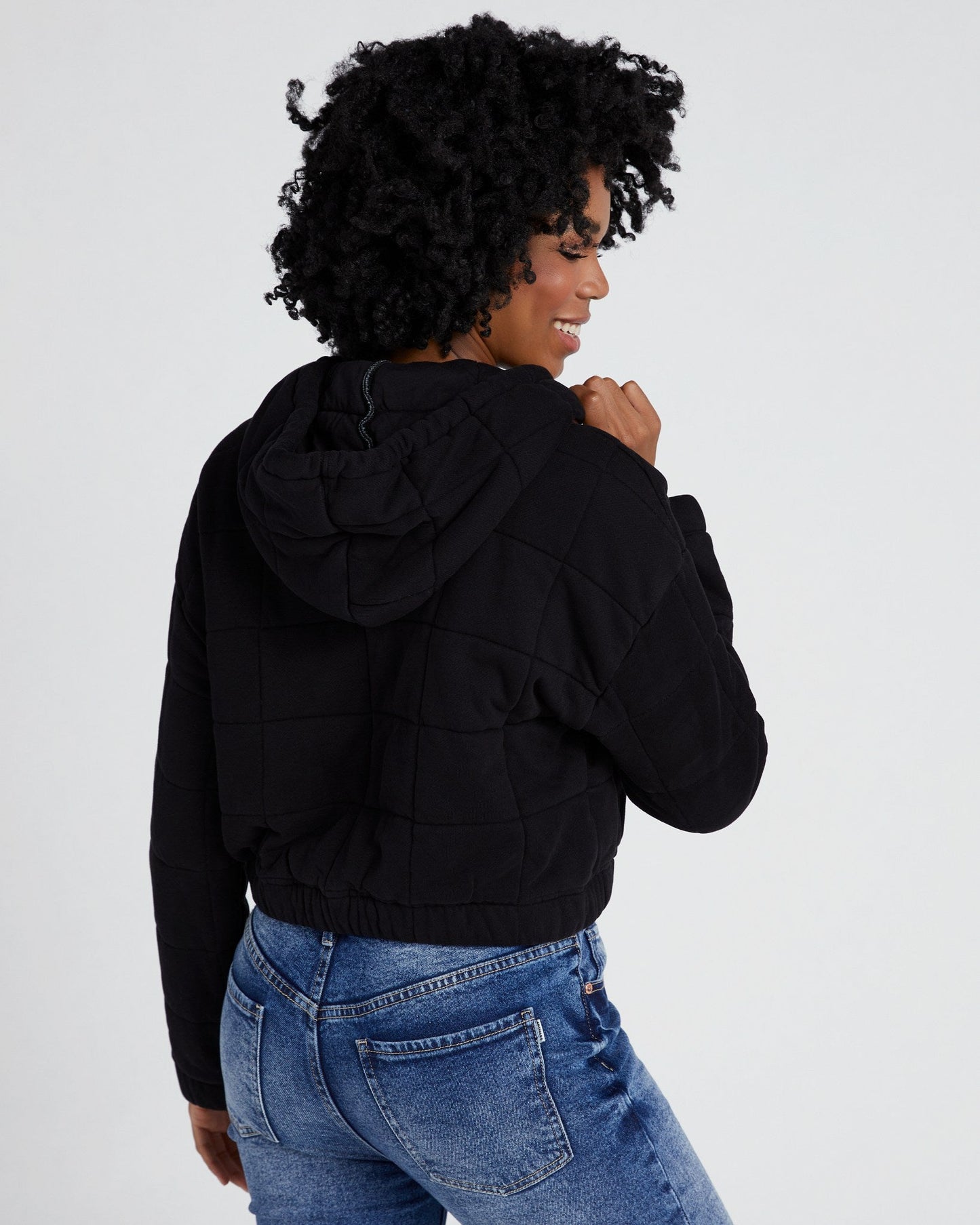 Zip Front Crop Hooded Jacket