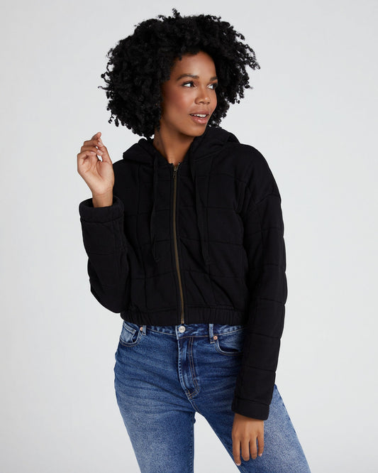 Zip Front Crop Hooded Jacket