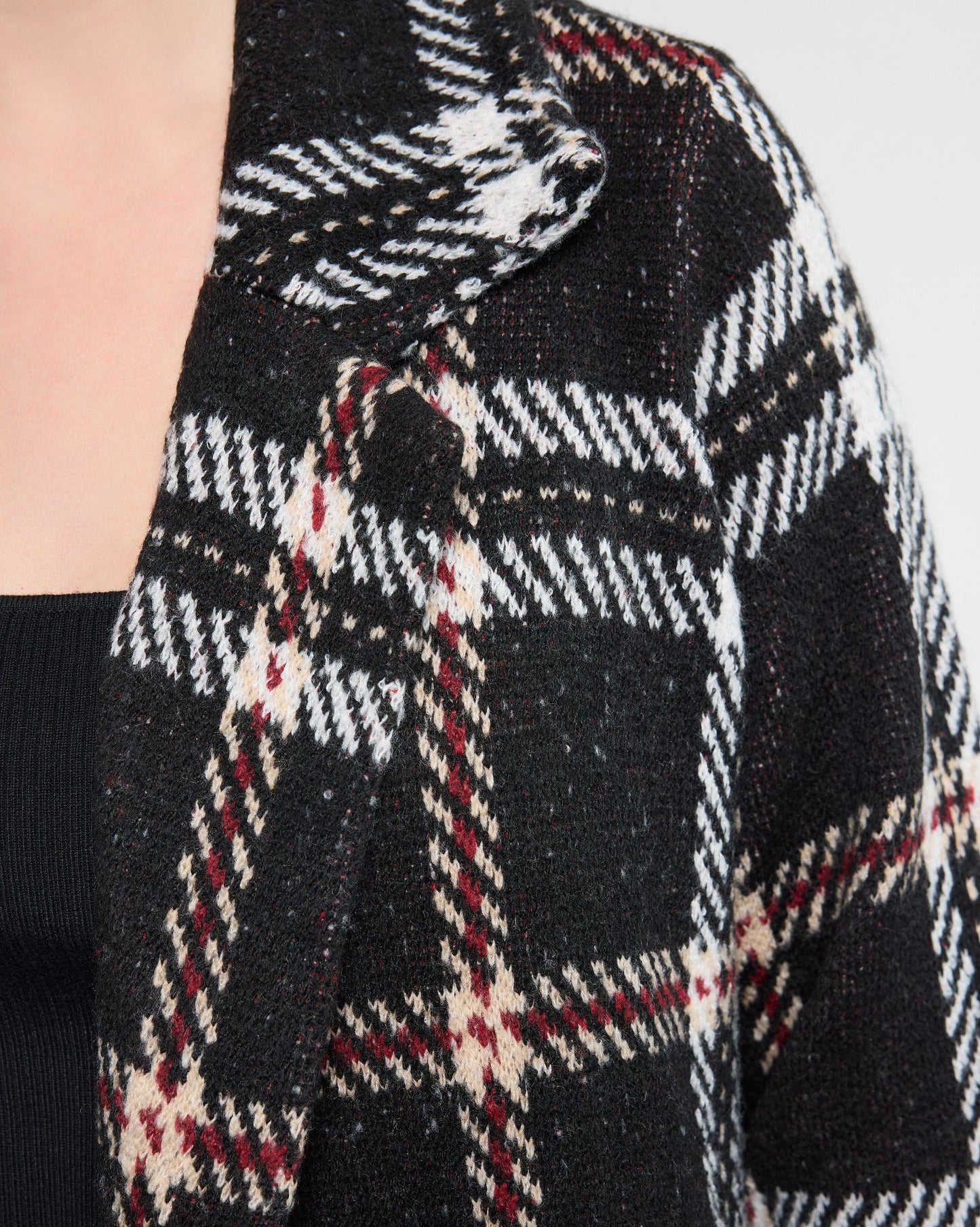 Plus Size Plaid Sweater Coatigan
