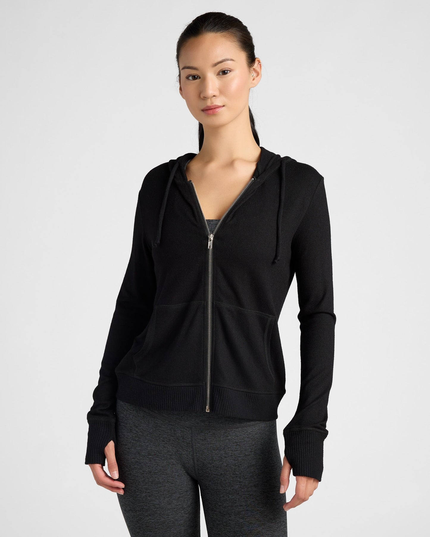 Hacci Zip Front Pocket Hoodie