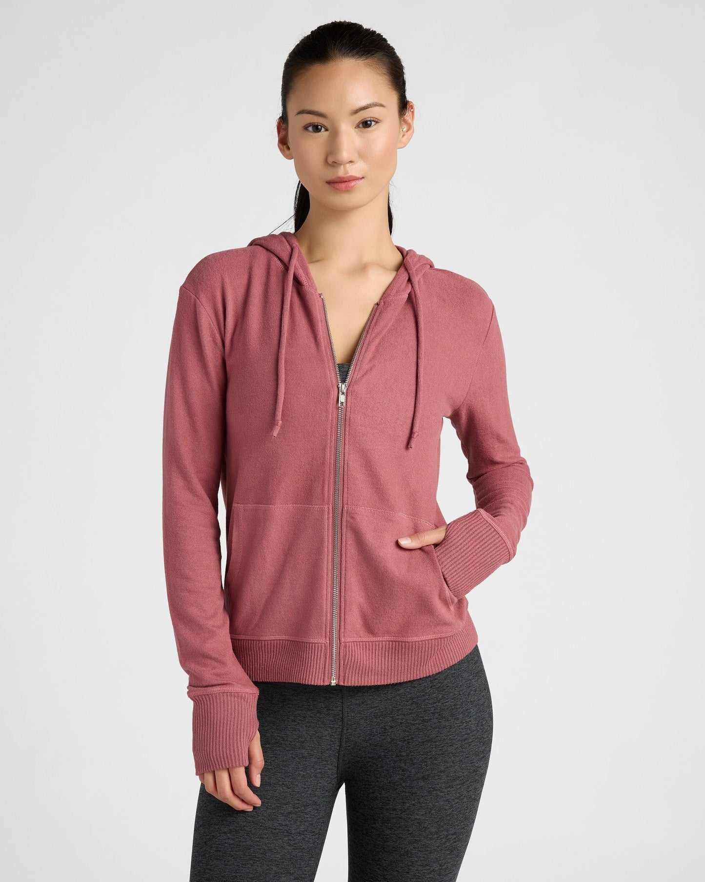 Hacci Zip Front Pocket Hoodie