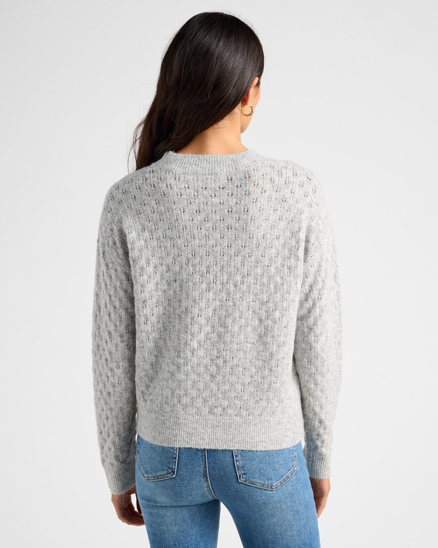Lurex Open Weave Crewneck