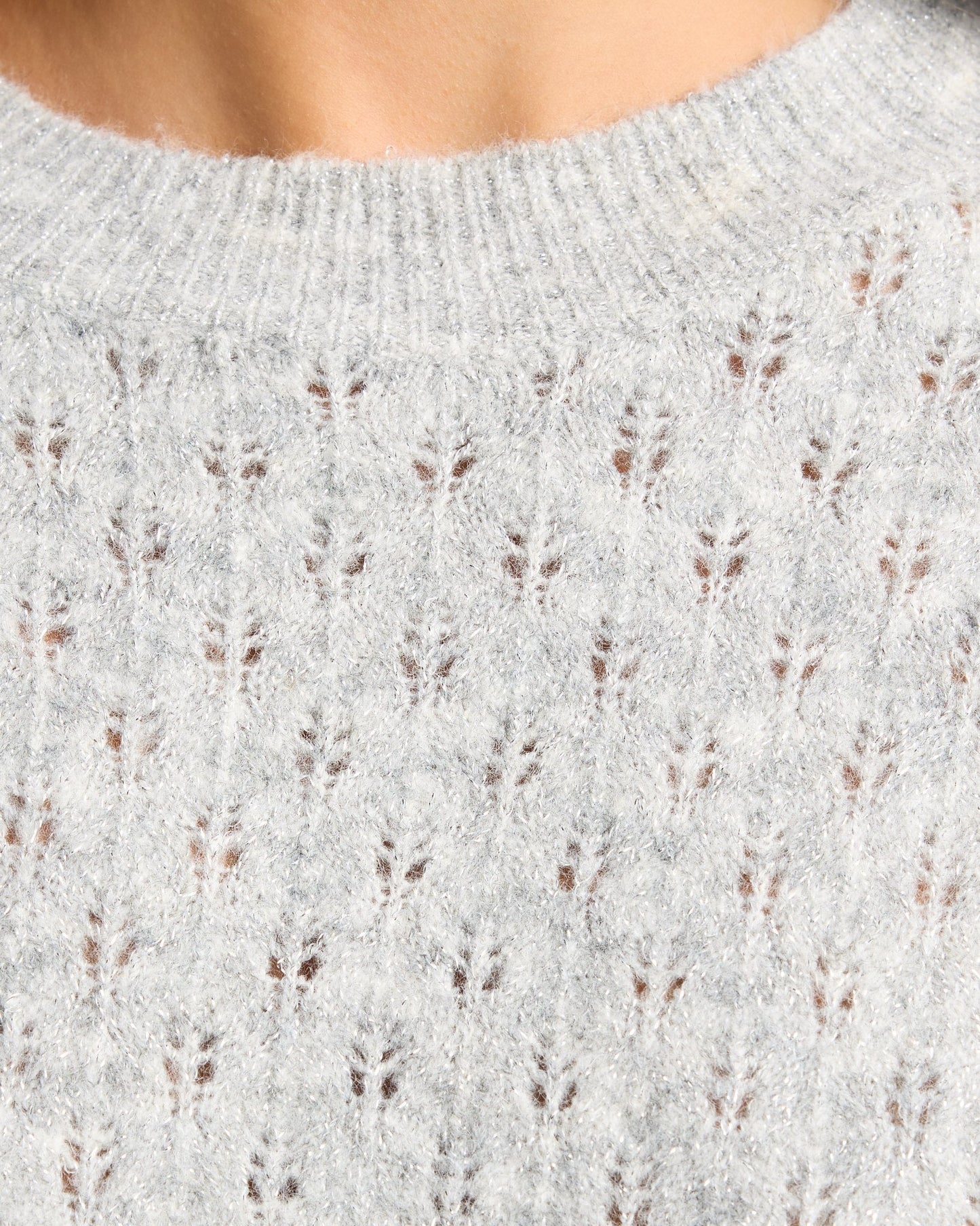 Lurex Open Weave Crewneck