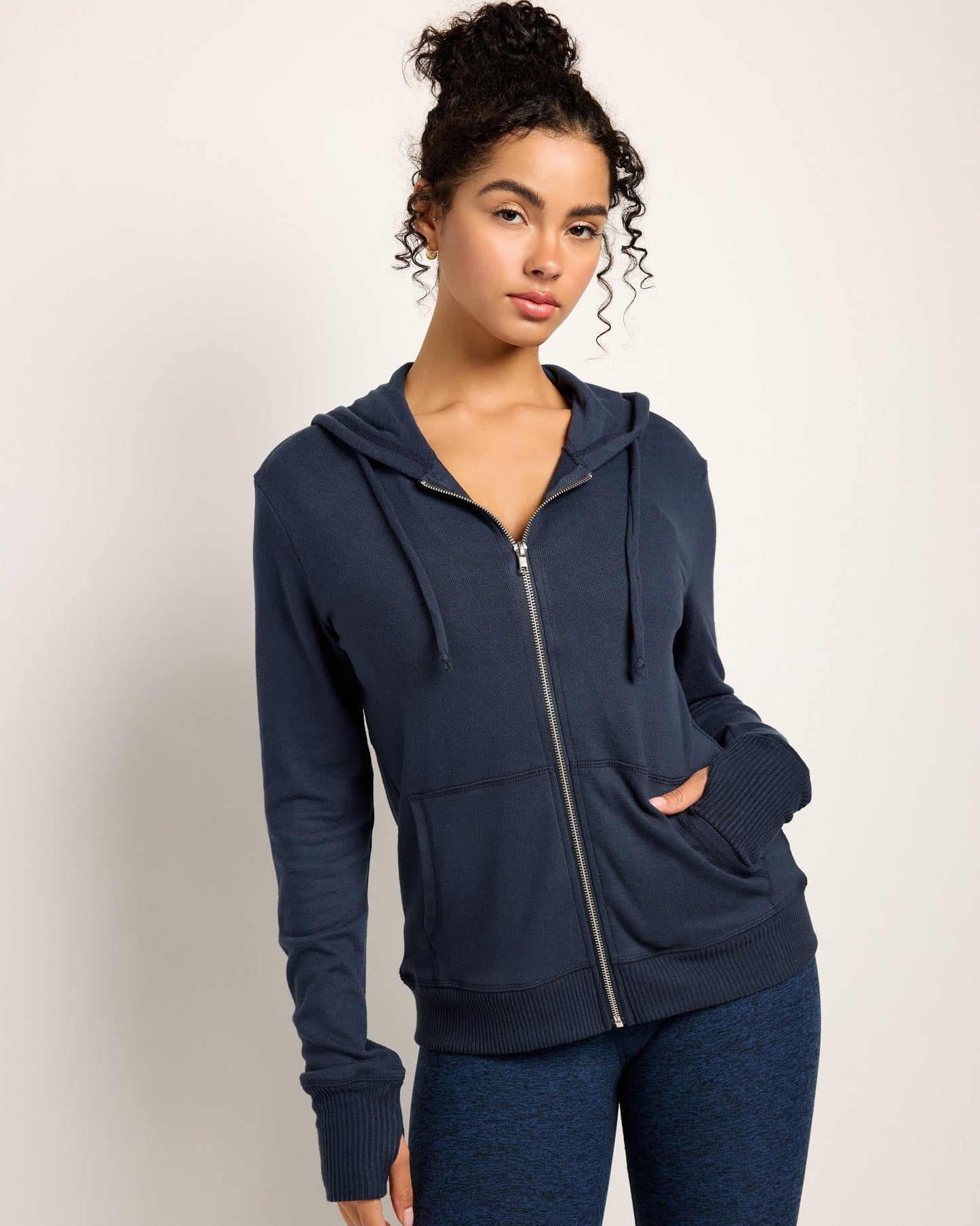 Hacci Zip Front Pocket Hoodie