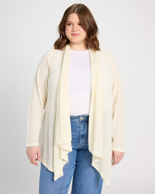 Plus Size Waterfall Cardigan