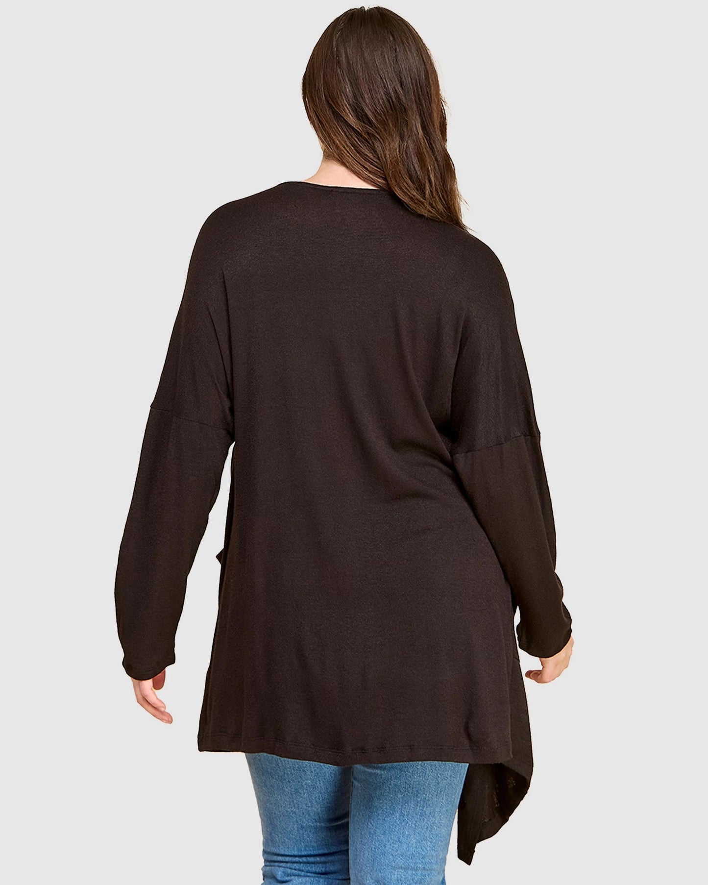Plus Size Long Sleeve Pocket Cardigan