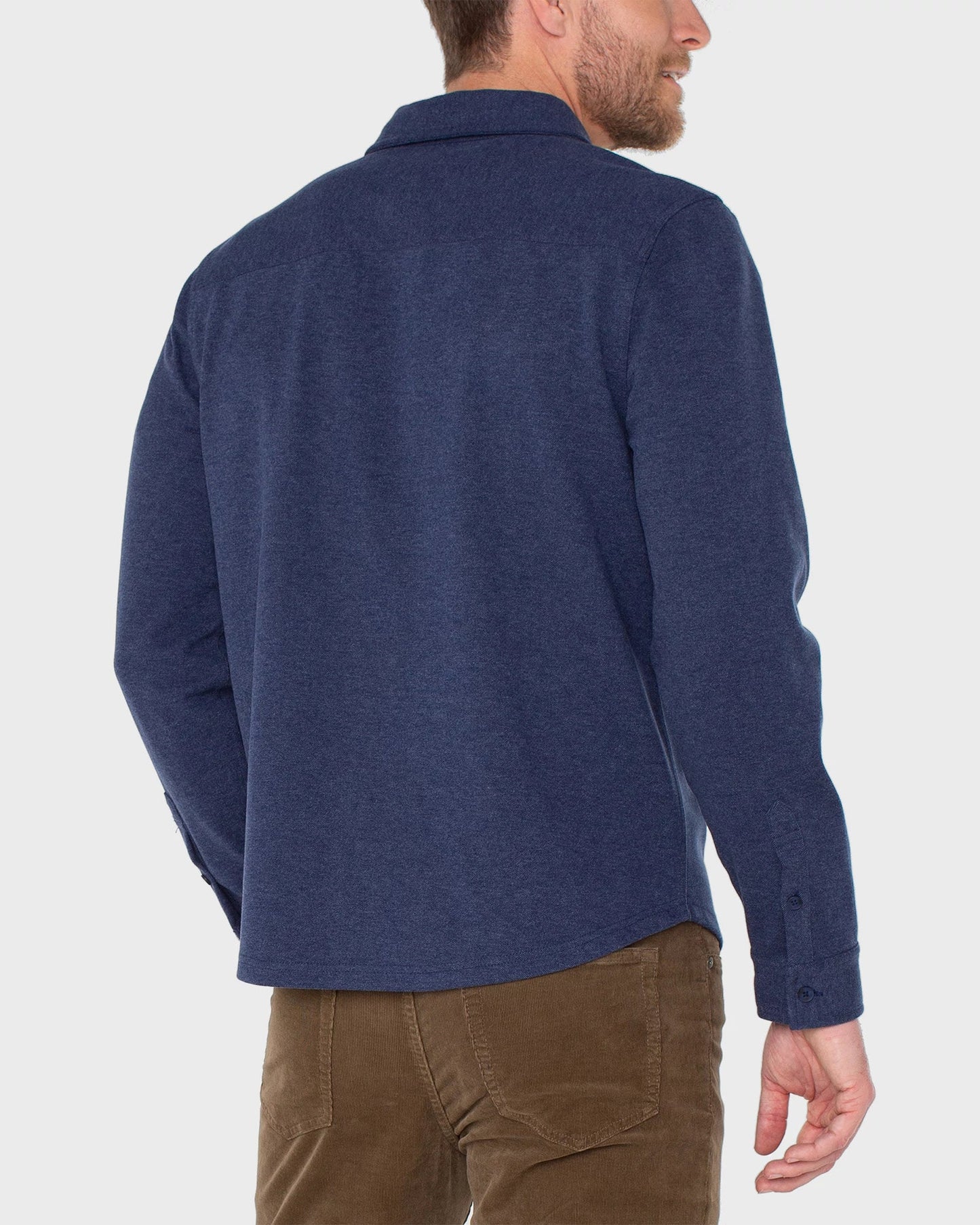 Knit Long Sleeve Button Up Shirt