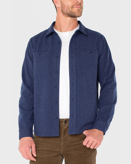 Knit Long Sleeve Button Up Shirt