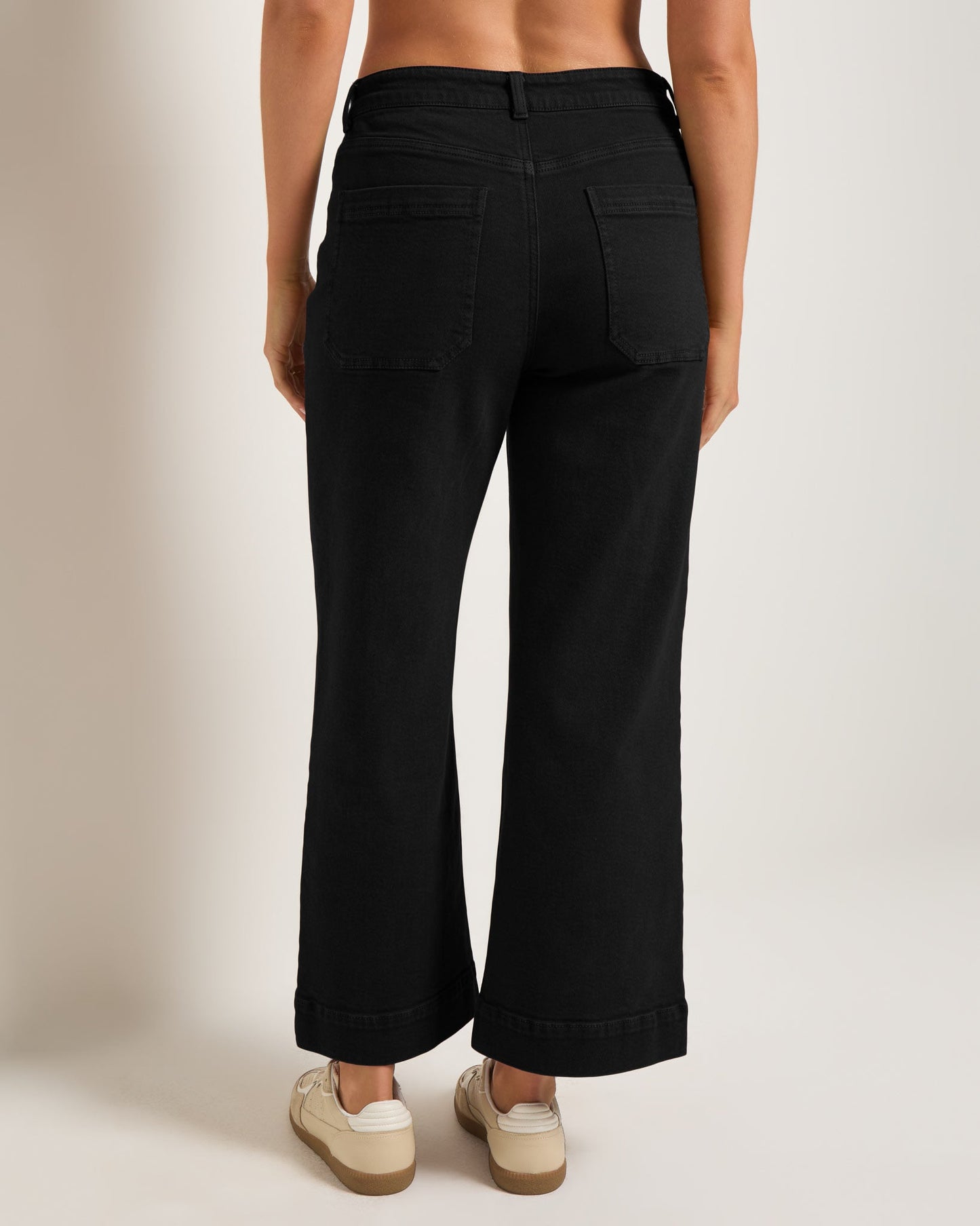 Caroline Cropped Wide Leg Twill Pant