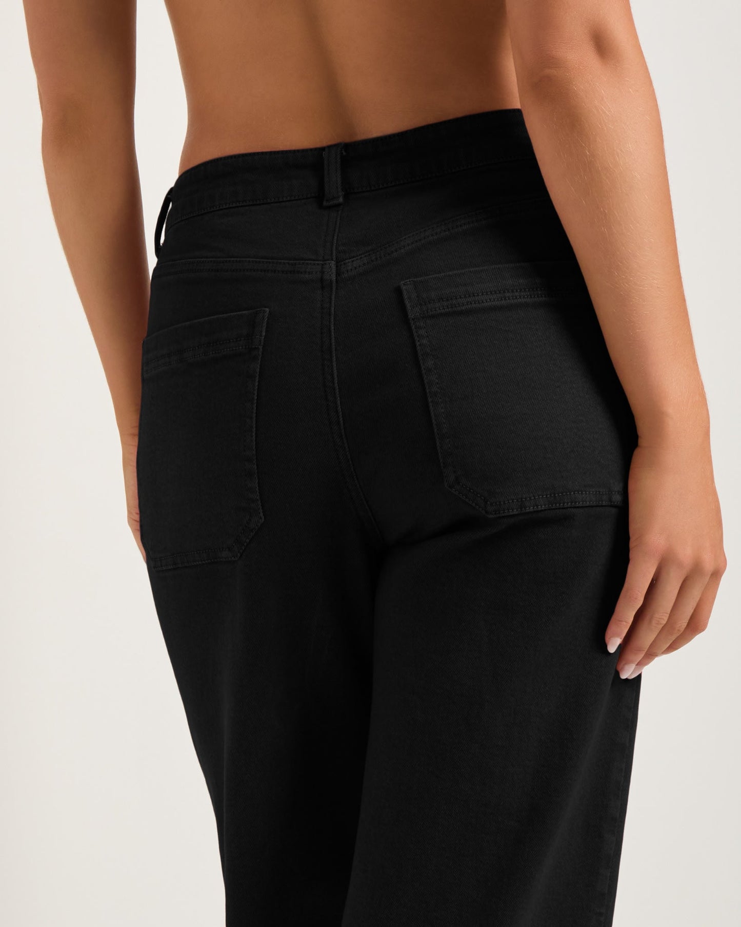Caroline Cropped Wide Leg Twill Pant