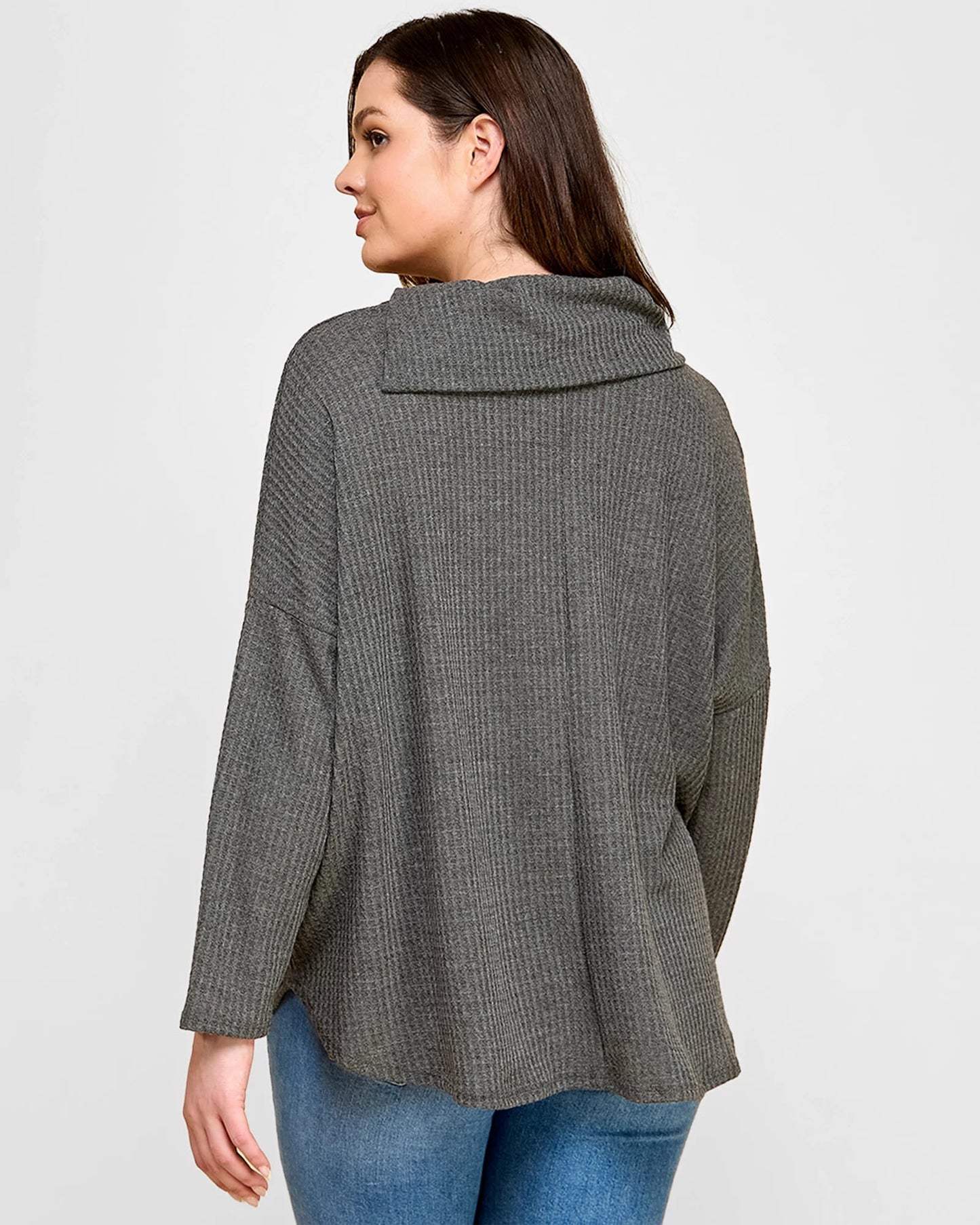 Plus Size Asymmetrical Turtleneck