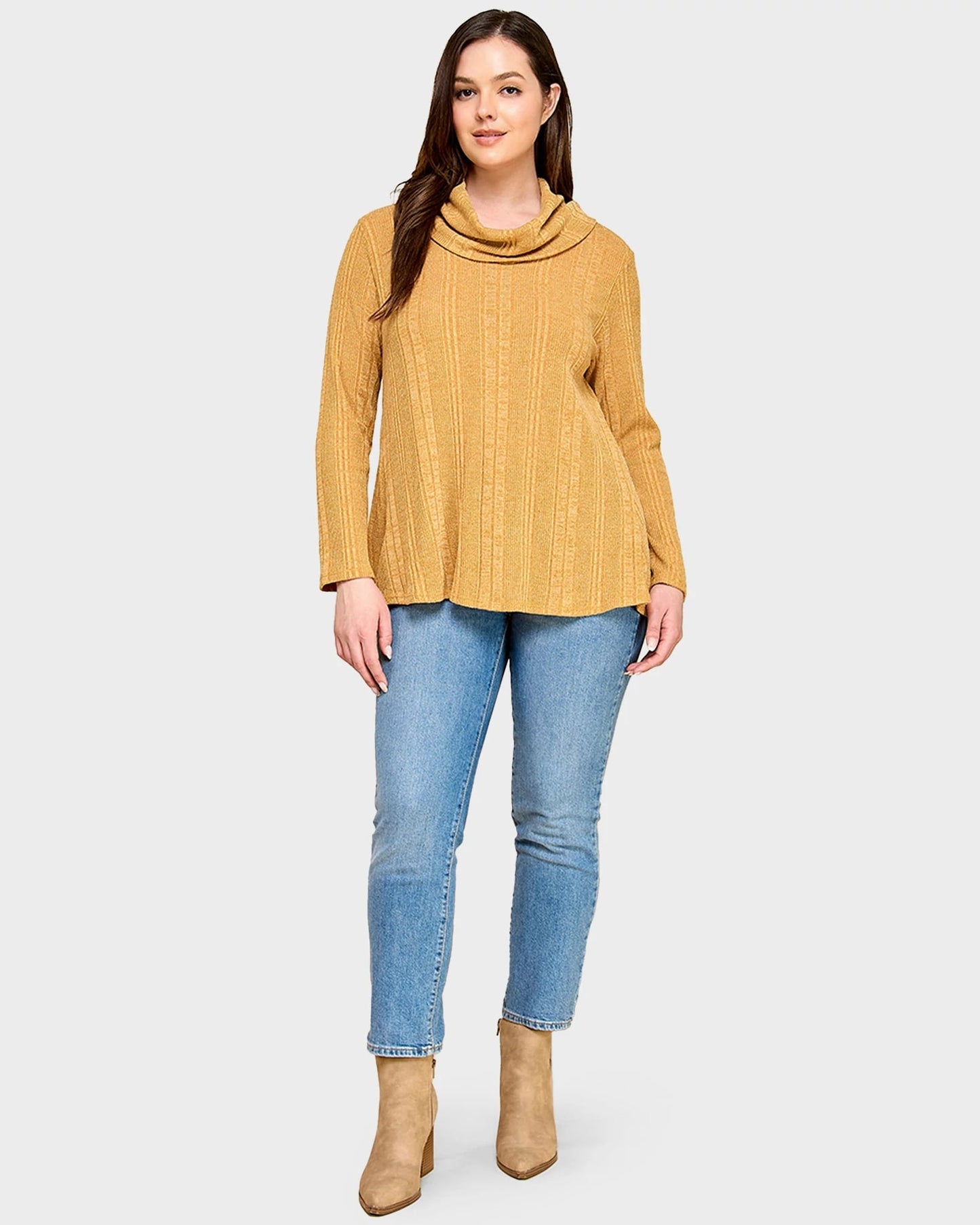 Plus Size Cowl Neck Sweater
