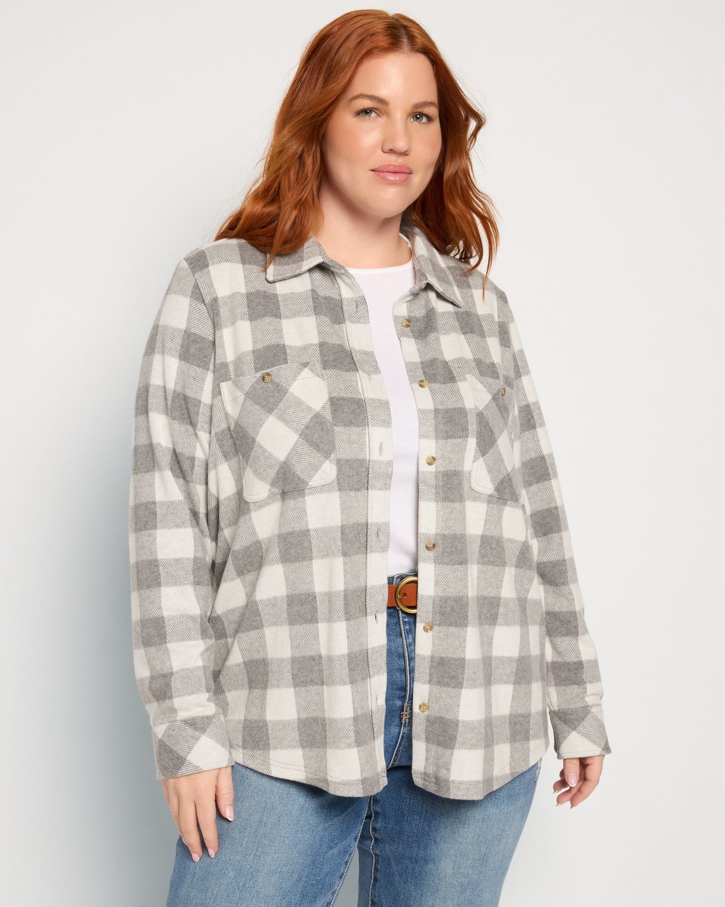 Plus Size Sunset Plaid Knit Top