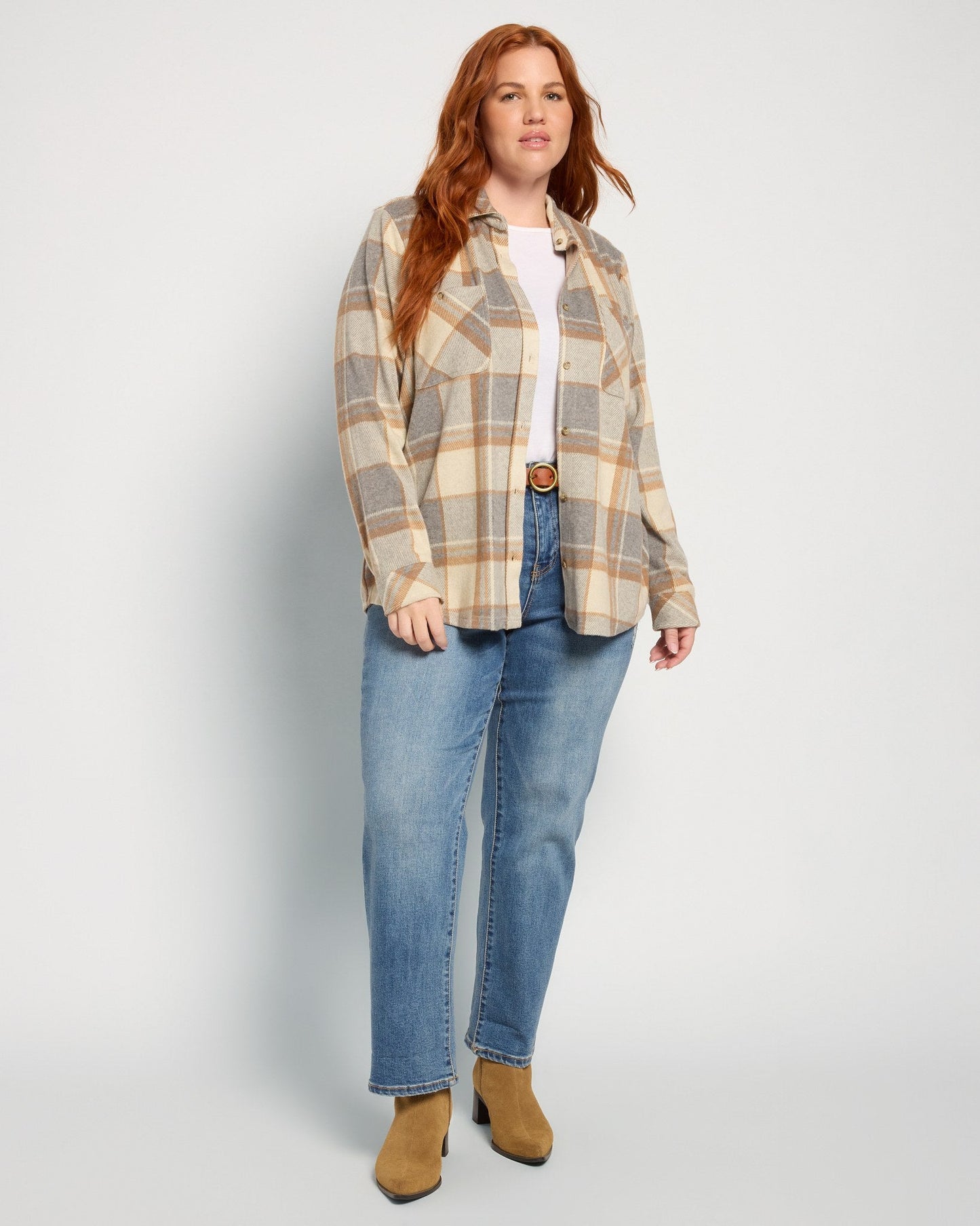Plus Size Sunset Plaid Knit Top