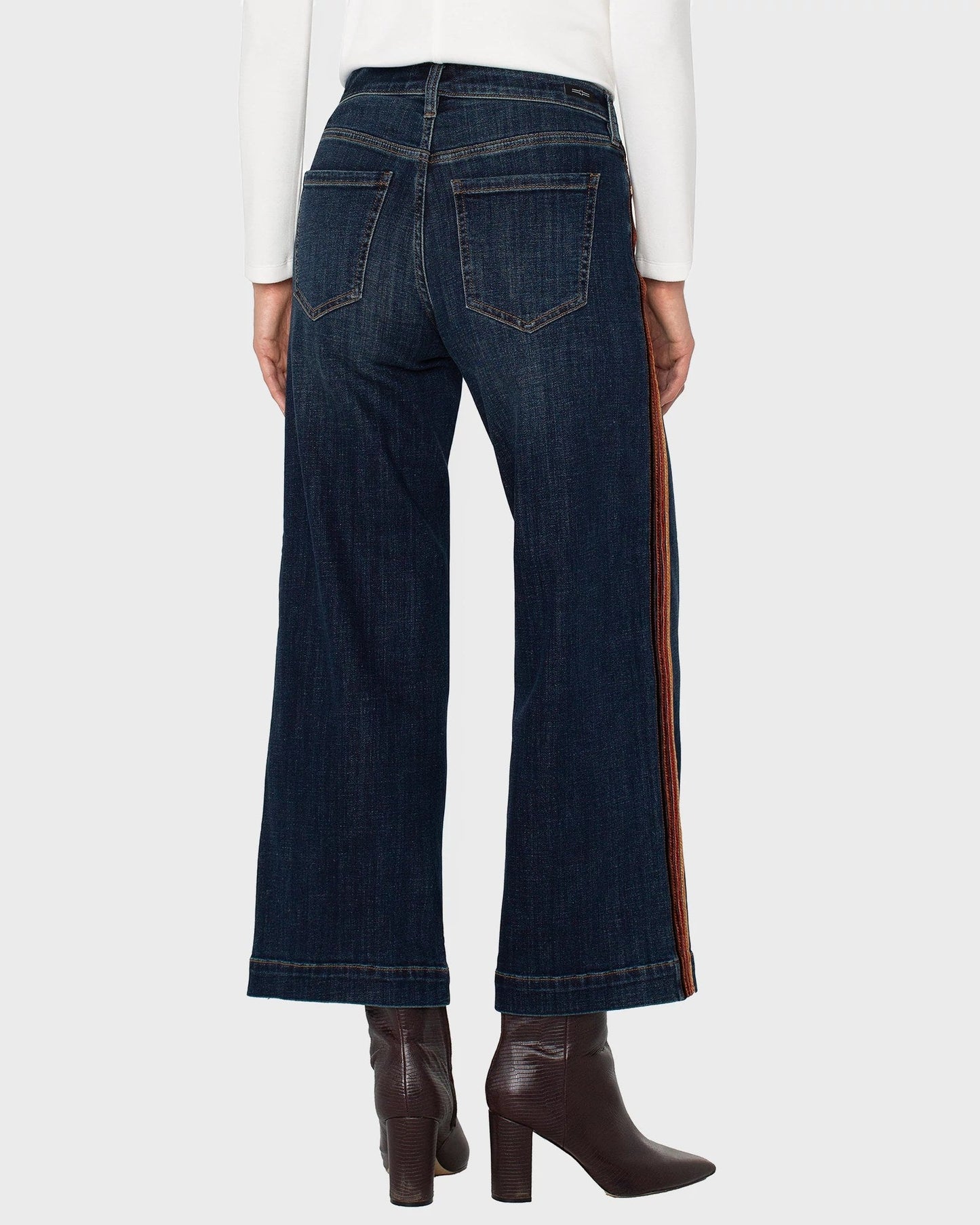 The Stride Wide Leg Jeans with Velvet Trim