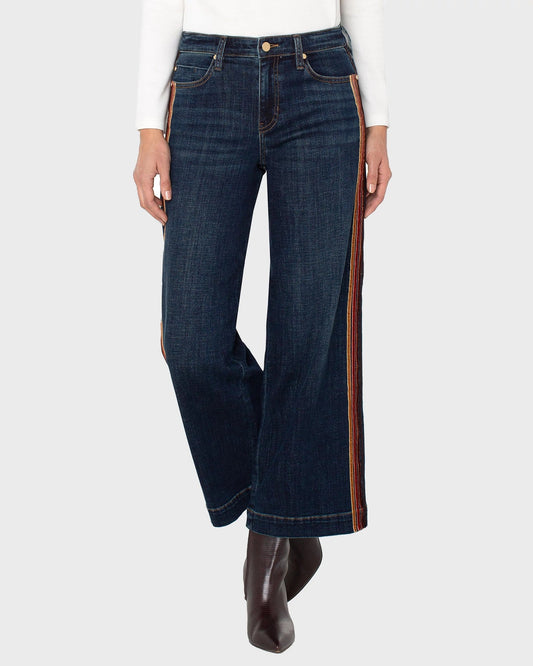 The Stride Wide Leg Jeans with Velvet Trim