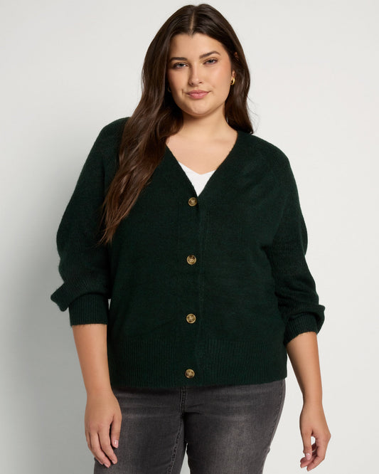 Plus Size Button Front Boyfriend Cardigan