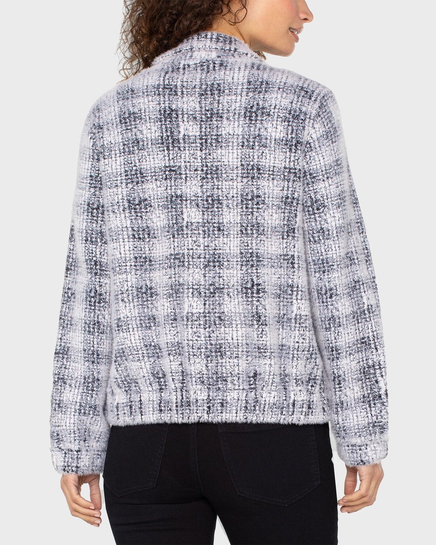 Eyelash Bomber Sweater Jacket