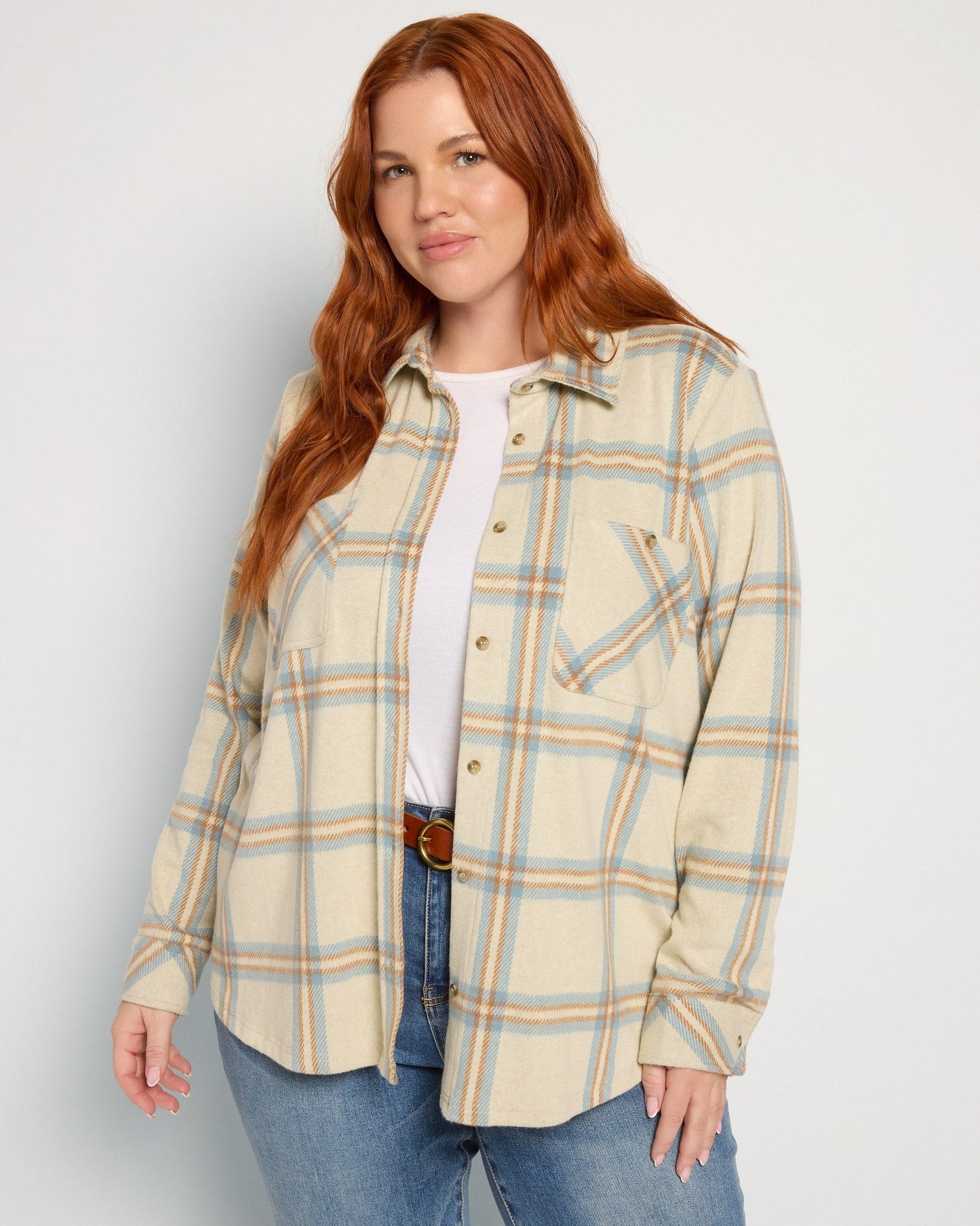 Plus Size Sunset Plaid Knit Top