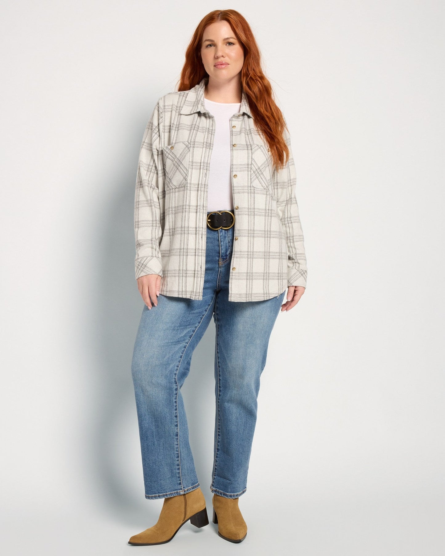 Plus Size Sunset Plaid Knit Top