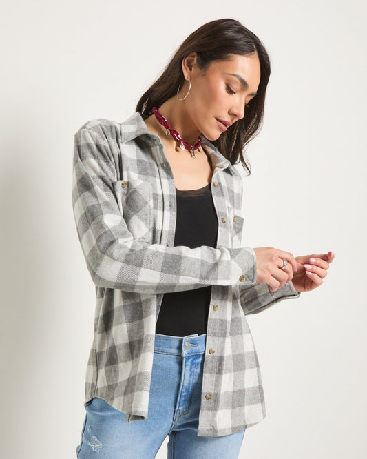 Sunset Plaid Knit Top