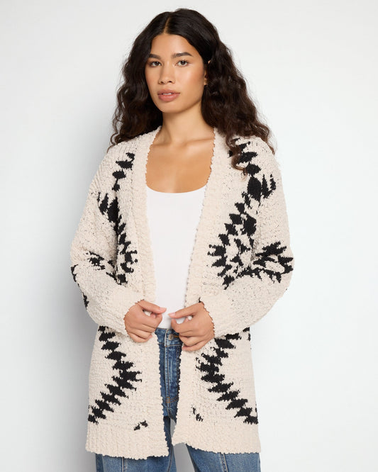 Oversized Printed Cardigan