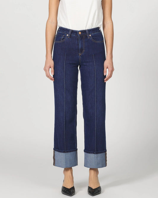 Holly High Rise Cuffed Straight Leg Jeans