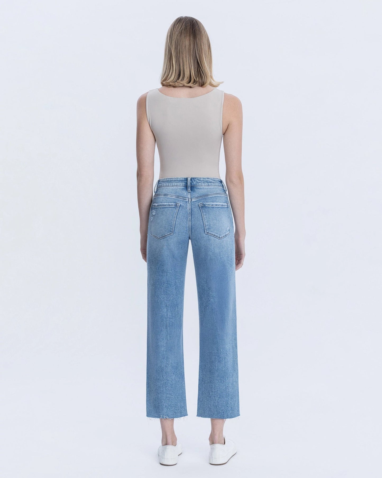 Mid Rise Slim Wide Leg Jeans