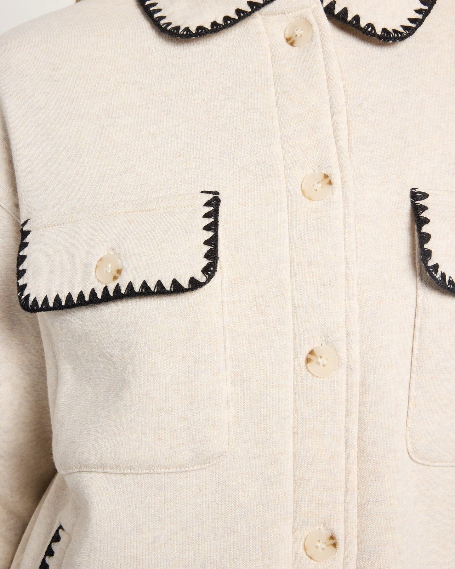 Carmine Fleece Jacket with Whipstitch