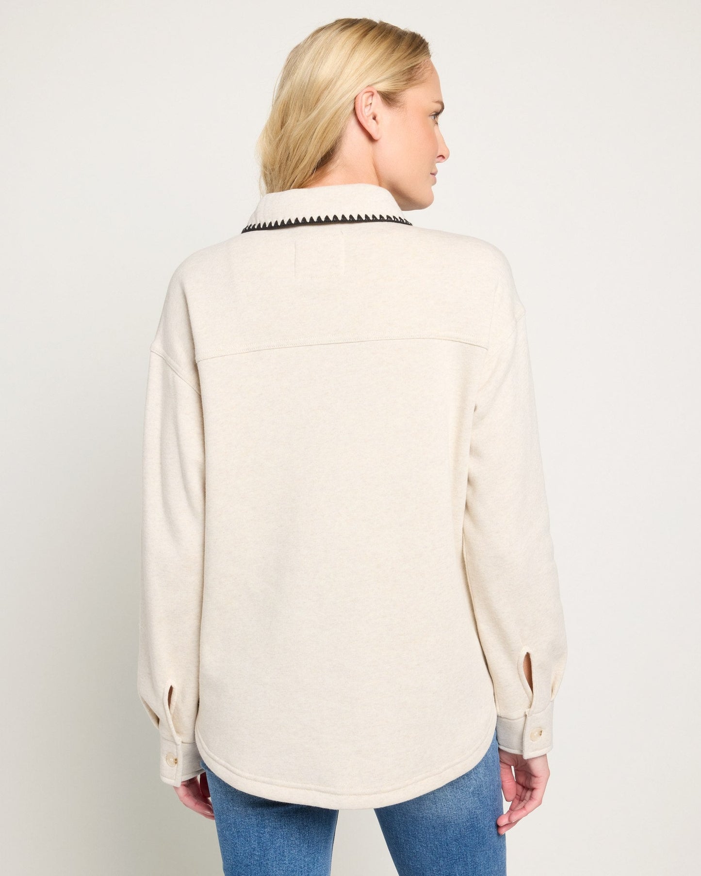 Carmine Fleece Jacket with Whipstitch