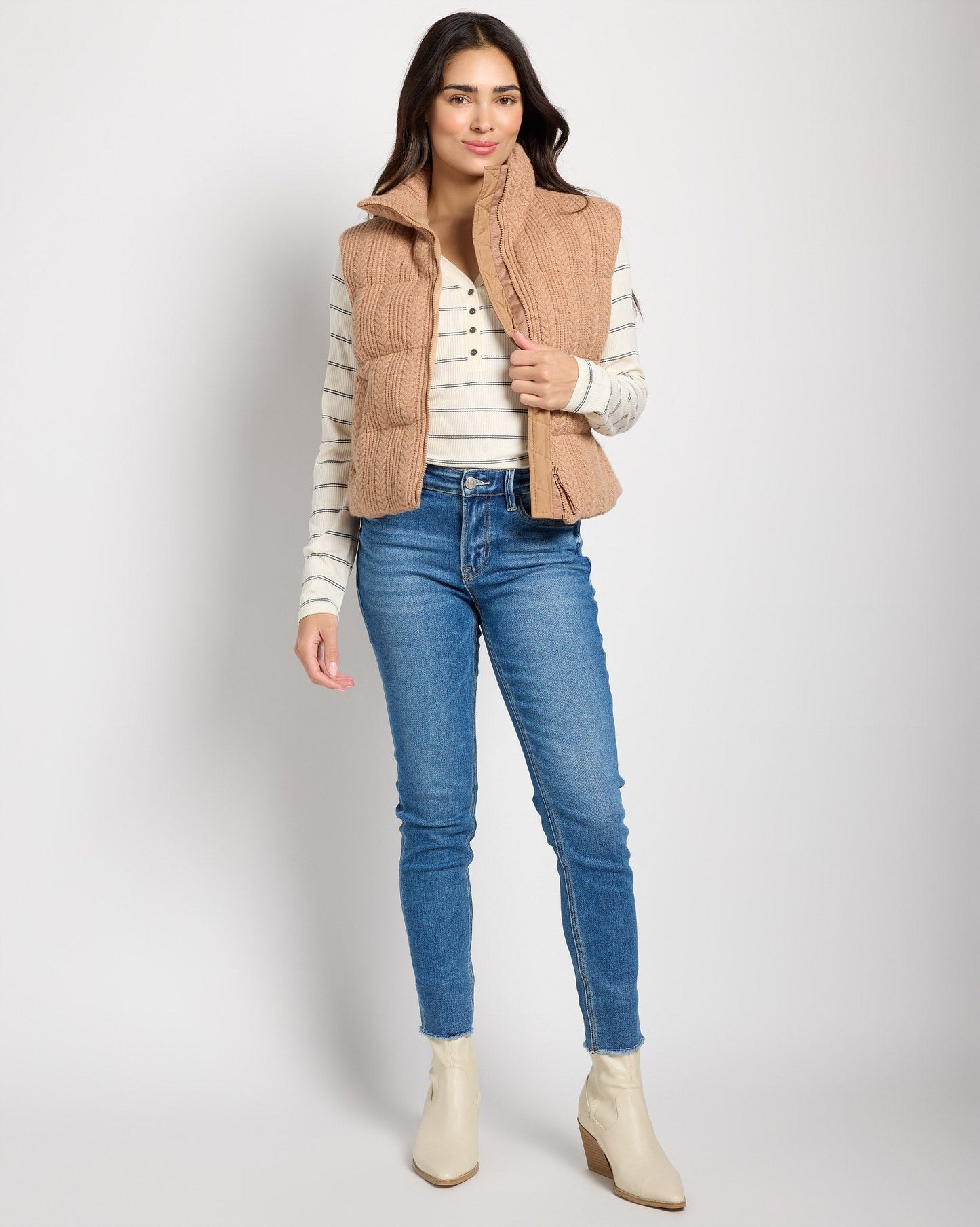 Stormi Cable Knit Puffer Vest