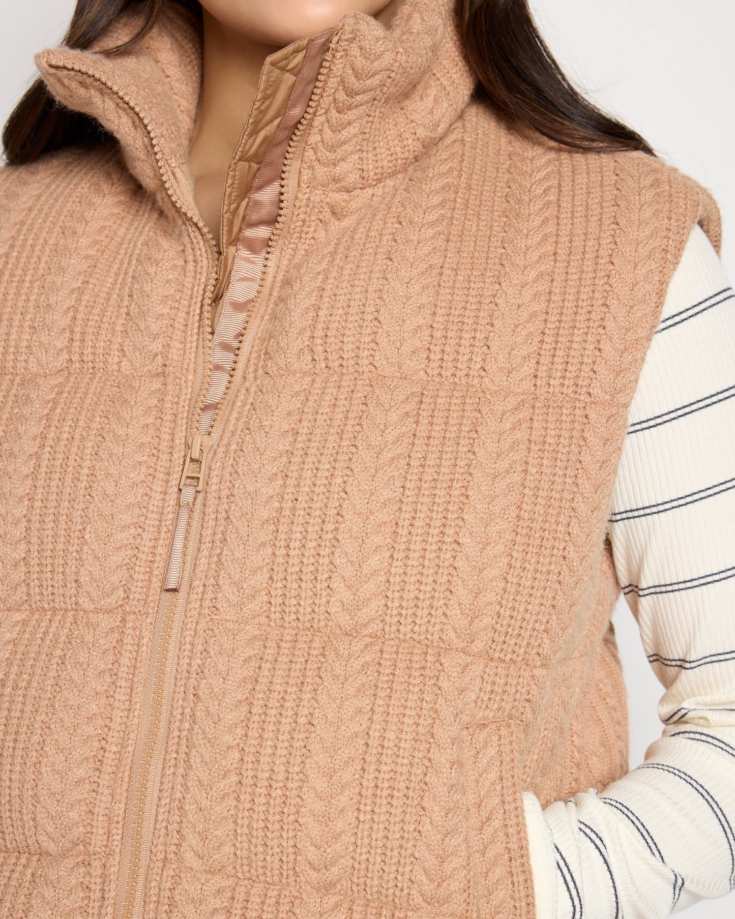Stormi Cable Knit Puffer Vest