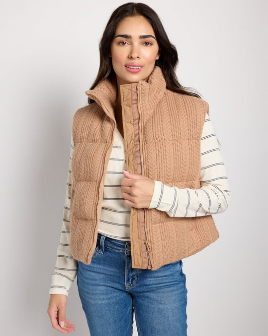 Stormi Cable Knit Puffer Vest