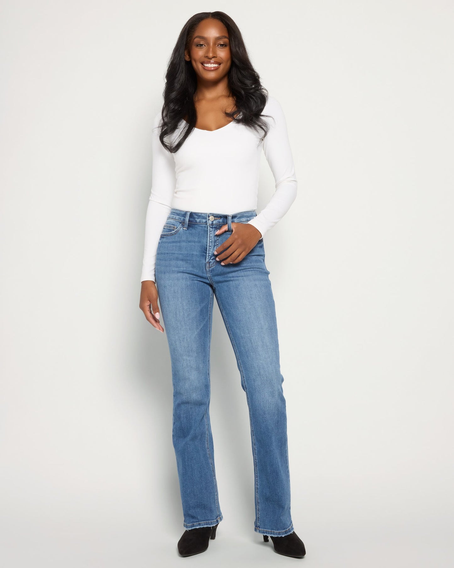 Mid Rise Slim Bootcut Jeans