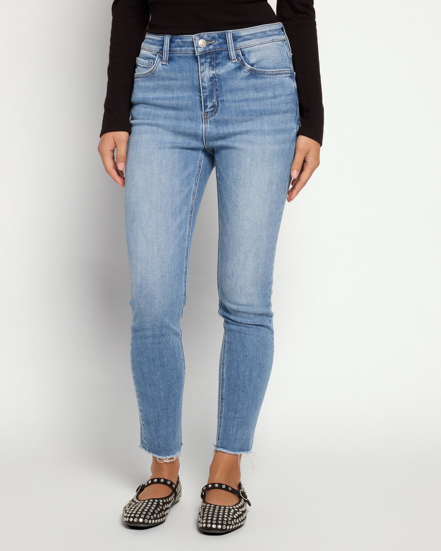 Mid Rise Crop Skinny Jeans