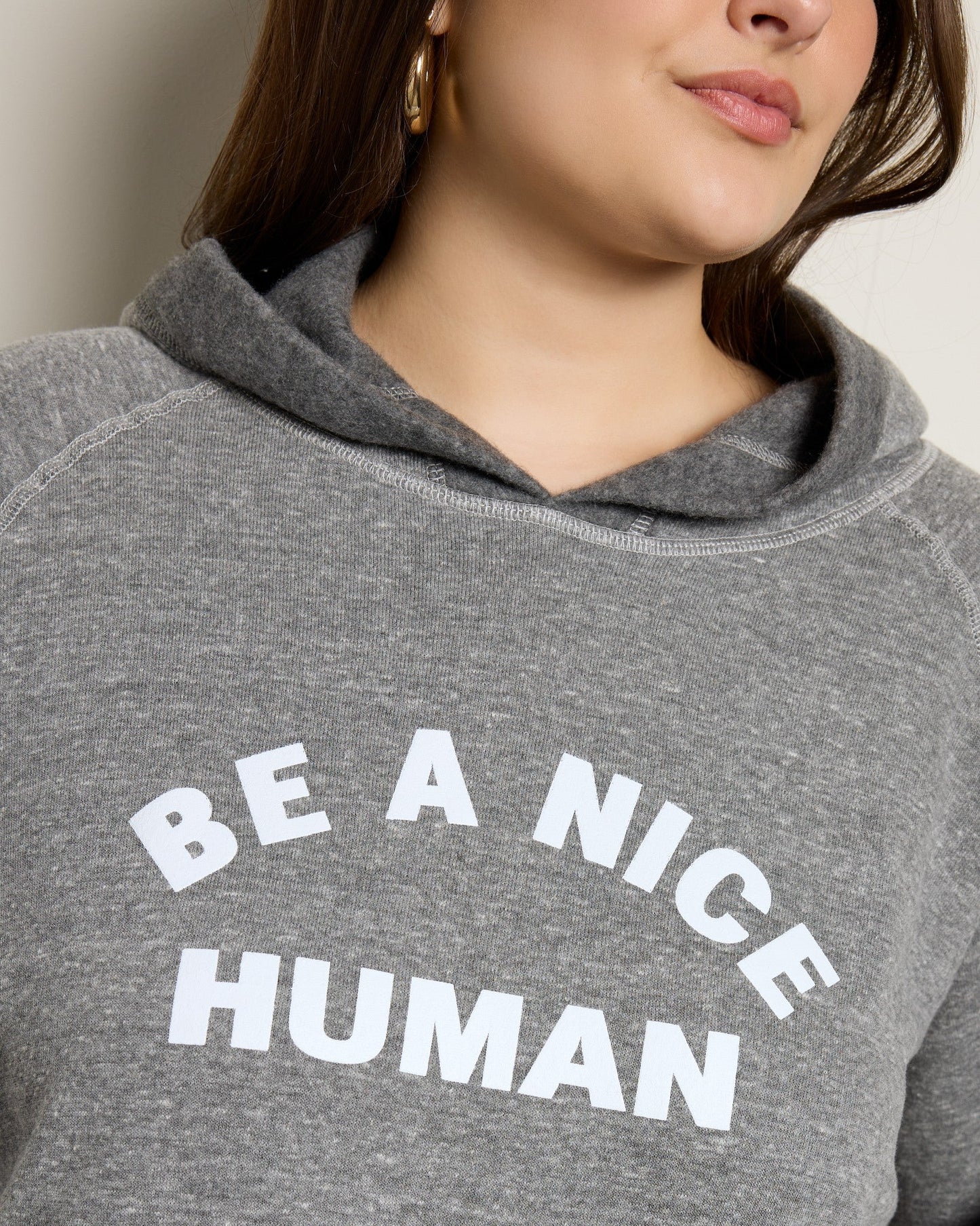Plus Size Be a Nice Human Graphic Hoodie
