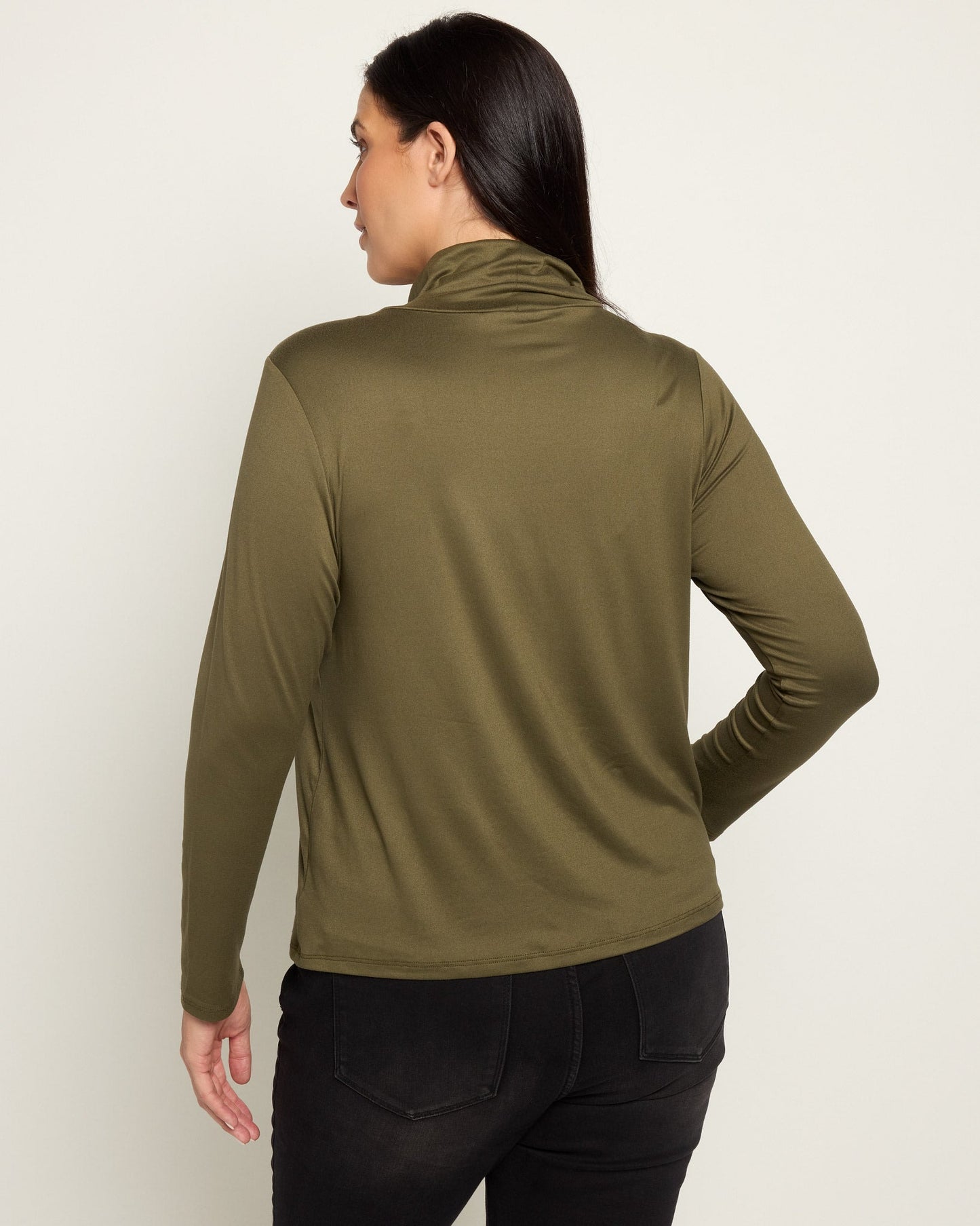 Plus Size Long Sleeve Butterknit Mock Neck Top