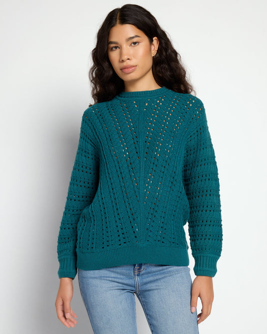 Vertical Knit Batwing Pullover
