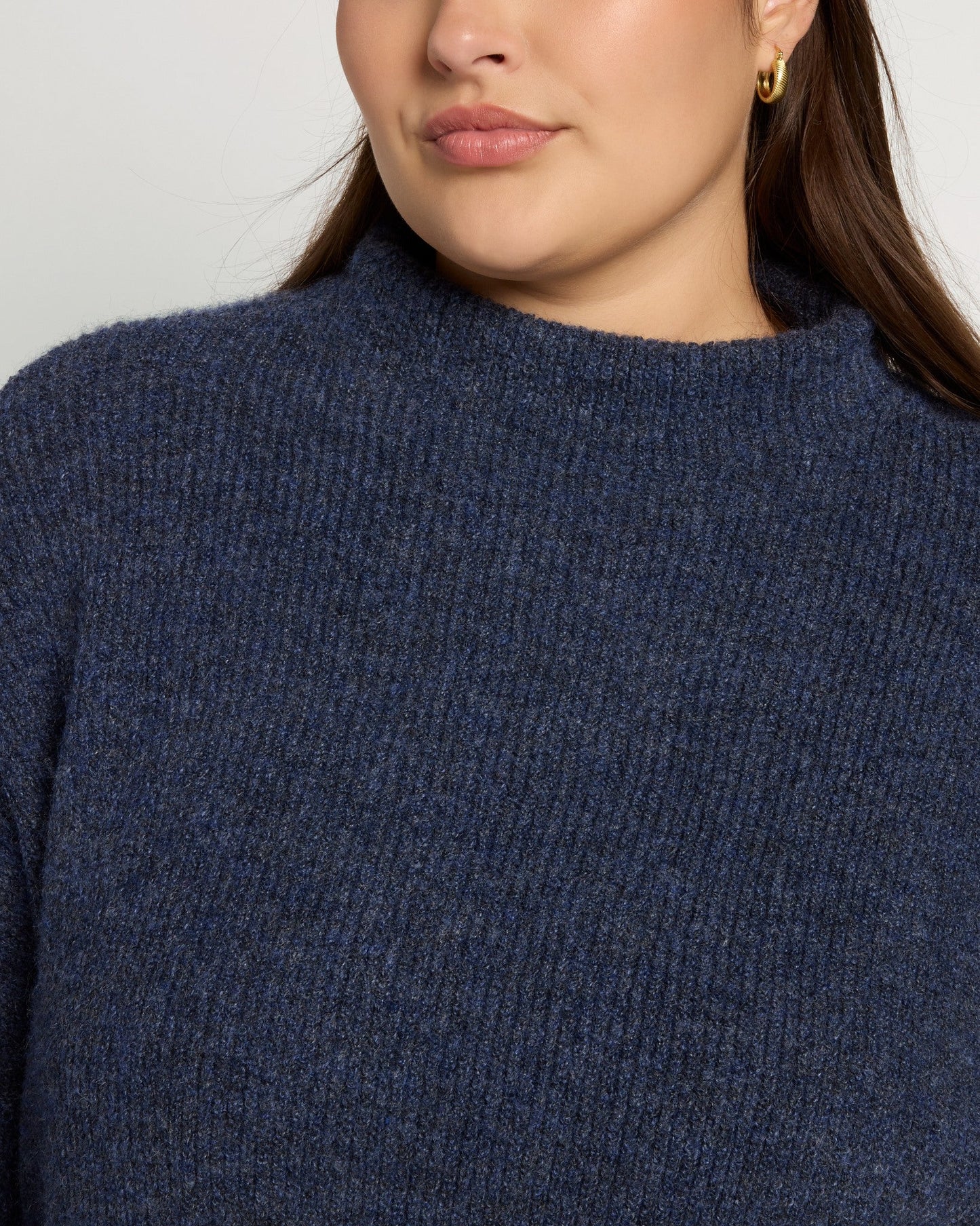 Plus Size Desert Rose Funnel Neck Sweater