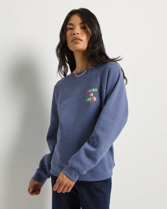 Cliffedge Raglan Peace on Earth Sweatshirt