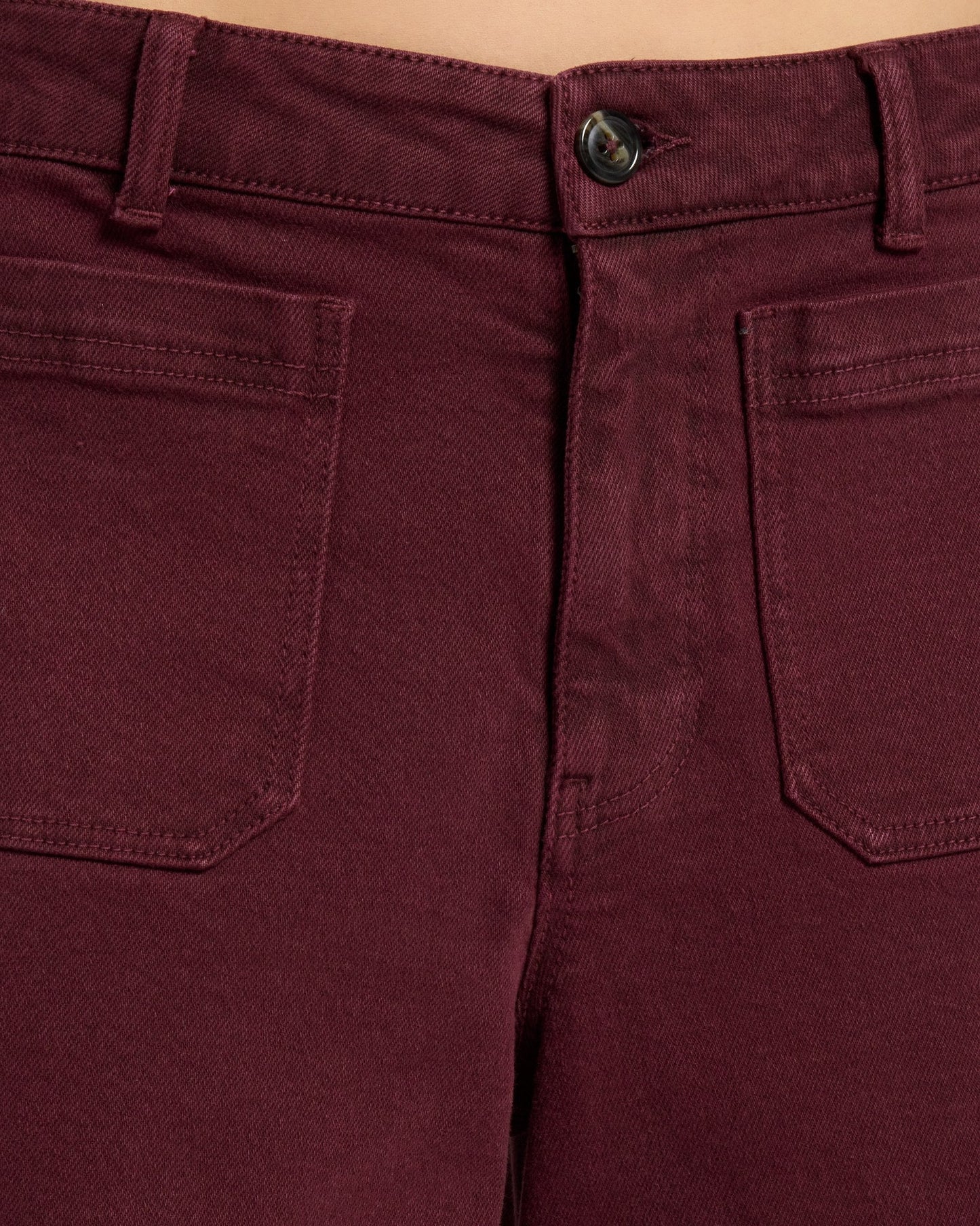 Caroline Cropped Wide Leg Twill Pant