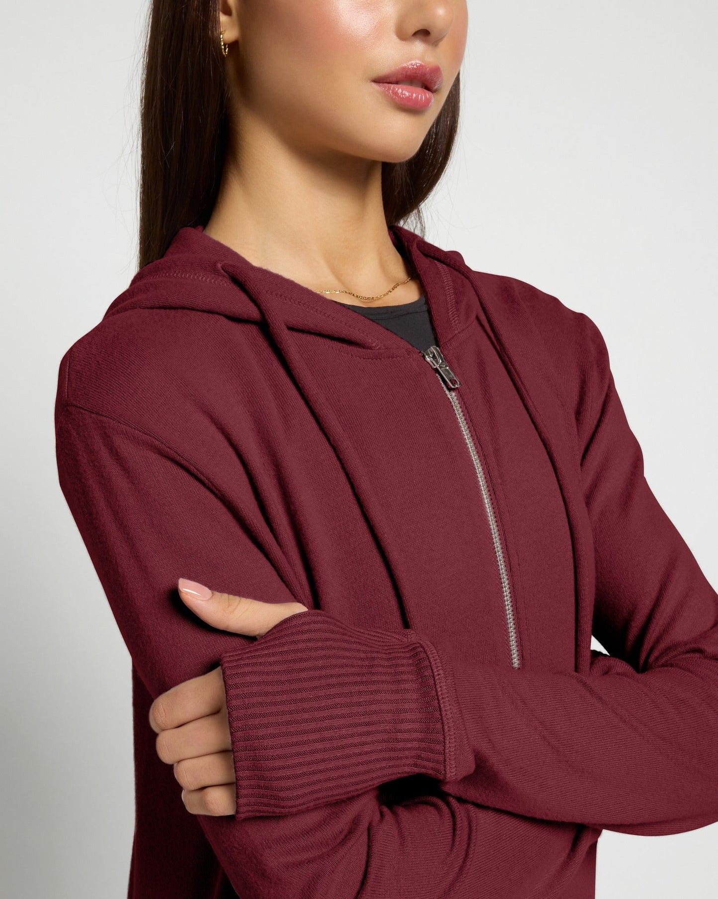 Hacci Zip Front Pocket Hoodie